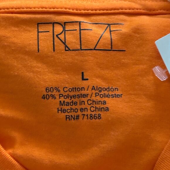 FREEZE Long Sleeve Halloween Jack O Lantern Face Raw Hem Size L Crop Top #L - Picture 4 of 5